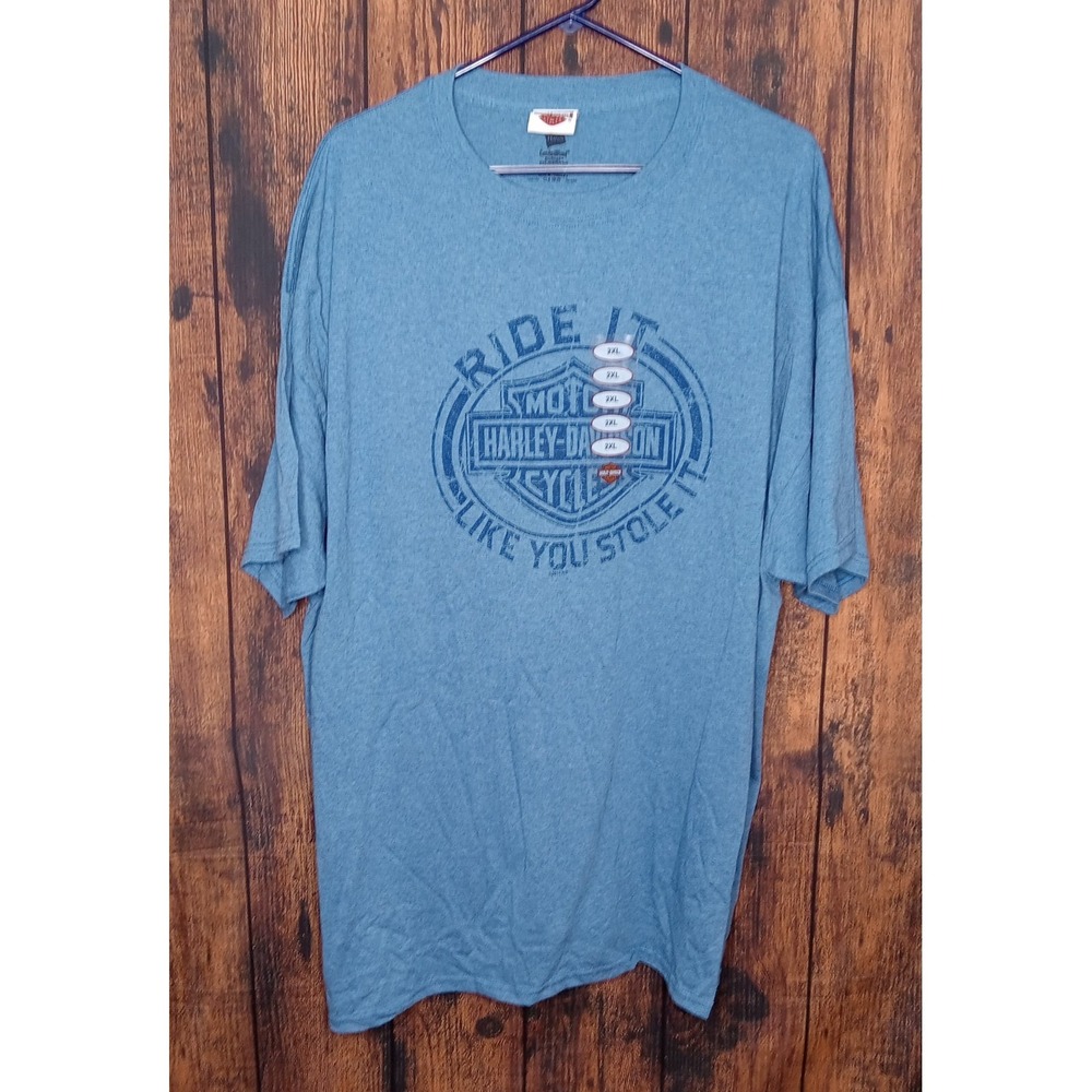 Harley Davidson NWT Men's Short Sleeve Crew Neck T-Shirt Size 2XL Blue